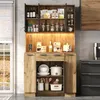 Armoire vitrine Merax pour cuisine, équipée de LED, meuble Voir les images du produit 7