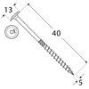 Holzschrauben Mit Torx-Bund Gelb Verzinkt 5*40Mm T25 - 200 Produktbild-Vorschau 2
