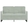 vidaXL 2-Sitzer-Sofa Hellgrau 120 cm Samt Produktbild-Vorschau 3