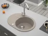 Granitspüle - Spülbecken - Küchenspüle - 58 x 42 cm - Beige Produktbild-Vorschau 6