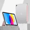 Two iPads in clear cases, one standing with its cover folded as a stand, the other lying flat. Produktbild-Vorschau