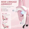 Ergonomischer Gaming Stuhl Rosa mit Fußstütze, Niedlicher Produktbild-Vorschau 4