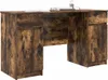 vidaXL Schreibtisch Räuchereiche 140 x 49 x 76 cm Produktbild-Vorschau 3