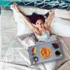 Relaxdays Betttablett Bambus, klappbare Beine, erhöhter Produktbild-Vorschau 2