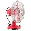 A red retro-style desk fan is displayed against a white background. Produktbild-Vorschau