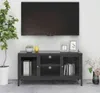 TV-Schrank Anthrazit 105x35x52 cm Stahl und Glas Produktbild-Vorschau 2