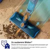 A mop cleaning a dirty floor, with arrows indicating the cleaning process. Náhled obrázku produktu