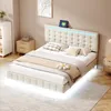Letto imbottito ProximaX 160x200 cm in beige, letto sospeso Anteprima dell’immagine prodotto 5