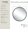 Miroir mural rond FIONA avec cadre en aluminium - 70 cm Voir les images du produit 6