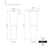 Technical drawings of furniture legs with dimensions and screw details. Produktbild-Vorschau