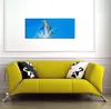 Wallario Premium Leinwandbild Fröhlicher Delfin im blauen Produktbild-Vorschau 2