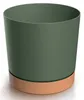 Doniczka TUBOS PM z miską ciemnozielona/brązowa 14,8 cm Podgląd zdjęcia produktu 5