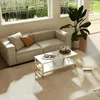 Moderne Couchtisch Weiß Marmor mit Stauraum - Sofatisch Produktbild-Vorschau 6
