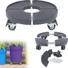 LZQ Pflanzenroller Rund Blumenroller mit Rädern Tragkraft Produktbild-Vorschau 1