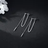 925 Sterling Silber Bar Tropfen Ohrringe Kette für Frauen Produktbild-Vorschau 5