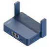 A blue Cudy wireless router with two antennas is shown in a studio shot against a white background. Produktbild-Vorschau