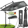 tillvex® Alu Sonnenschirm Rechteckig Ø 330 cm mit LED Solar Produktbild-Vorschau 1