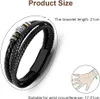 Herren Lederarmband Schwarz geflochten mit Magnetverschluss Produktbild-Vorschau 4
