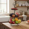 Relaxdays Etagéra na ovocie, 3-poschodová, kovová, VxH: 47 Náhľad obrázku produktu 2