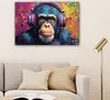 Obraz na plátně 90x60 cm - graffiti šimpanz, moderní Náhled obrázku produktu 6
