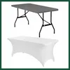 Stretch Tischhusse 180x76 cm - Weiß - Elastische Produktbild-Vorschau 6