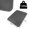 A close-up view of a dark gray metal plate, with dimensions and weight indicated. Produktbild-Vorschau