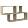 A wooden shelf unit with multiple compartments, shown against a white background. Voir les images du produit