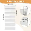 A diagram showing the dimensions of a white zebra blind. Voir les images du produit
