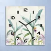 Wanduhr Echt-Glas-Küchenuhr Dschungel Blumen Quarz Lautlos Produktbild-Vorschau 1