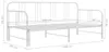 vidaXL Ausziehsofa Bettgestell Weiß Metall 90x200 cm Produktbild-Vorschau 7