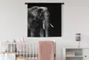 MuchoWow® Wandteppich Wandbehang Elefant - Tiere - Schwarz Produktbild-Vorschau 1