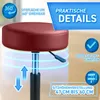 A product advertisement collage showcasing a red rolling stool. Produktbild-Vorschau