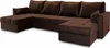 A brown sectional sofa with multiple cushions, shown from a side-angle against a white background. Produktbild-Vorschau