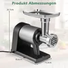 A product image showing a meat grinder with dimensions overlaid. Produktbild-Vorschau