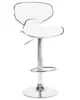 A white bar stool with a silver metal frame is shown against a white background. Náhled obrázku produktu
