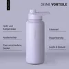 Trinkflasche Edelstahl 1L Thermoflasche Sport Gym Flasche Produktbild-Vorschau 3