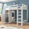 Etagenbett Kinderbett Hochbett mit Kleiderschrank und Produktbild-Vorschau 2