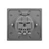 The back of a gray electrical socket is shown against a light gray background. Anteprima dell’immagine prodotto