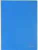 A blue folder with a textured surface and a small logo in the bottom right corner. Voir les images du produit
