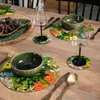 4er Set Tischsets, Platzsets rund Floral Blumen bunt Kork Produktbild-Vorschau 7