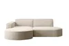A beige sectional sofa with rounded ends, shown from the front. Produktbild-Vorschau