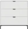 A white three-drawer chest of drawers on a white background. Náhled obrázku produktu
