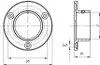 Technical drawings of a metal flange with dimensions. Anteprima dell’immagine prodotto