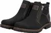 A pair of black winter boots with brown accents and zippers. Anteprima dell’immagine prodotto