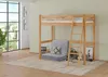 Platzsparendes Hochbett Stockbett 90x200 Buche lackiert mit Produktbild-Vorschau 6