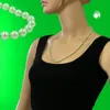 Kette Glasperlen mintfarben geknotet 60cm grün 6mm Produktbild-Vorschau 2