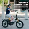 A person riding an electric bike on a street. Produktbild-Vorschau