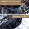 A black outdoor case is shown in water and snow, highlighting its durability and temperature resistance. Produktbild-Vorschau