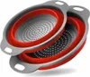 Passoire de cuisine pliable ronde, set de 2, couleur:rouge Voir les images du produit 1