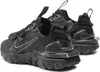 A pair of black Nike React Vision M CD4373-004 shoes are shown from a side-rear angle against a white background. Voir les images du produit